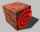 A cube made of bricks with a red bullseye on one side